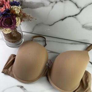 Victoria's Secret TShirt‎ Push Up Bra Beige Full Coverage Underwire Straps 42C